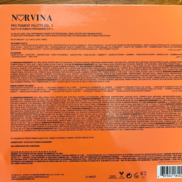 Anastasia Beverly Hills Norvina Pro Pigment Volume 3 Palette - Picture 4 of 4